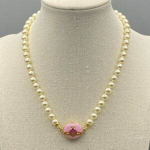 Vivienne Westwood Pink Loelia pink enamel pendant choker with magnetic closure